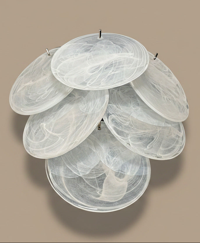 Applique italiane in alabastro bianco in stile Vistosi | coppia